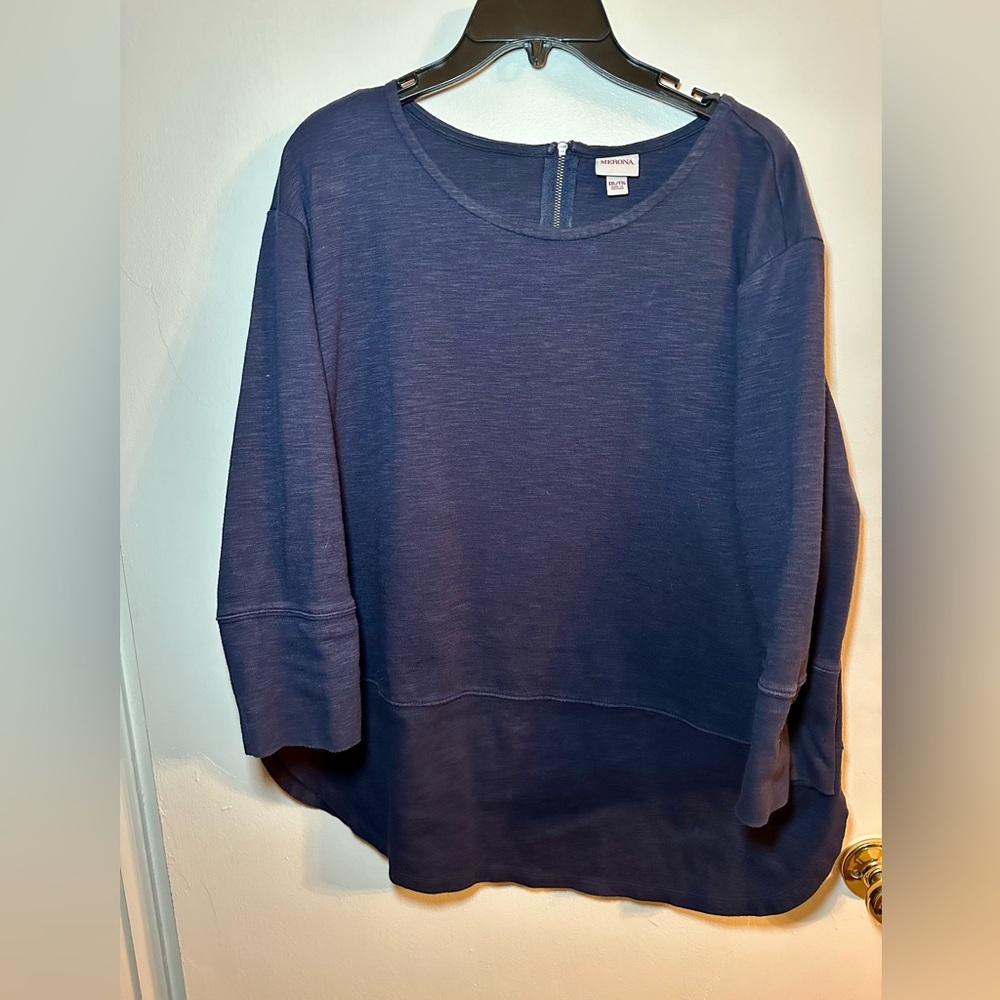 Merona navy blue 3/4 sleeve top size XXL